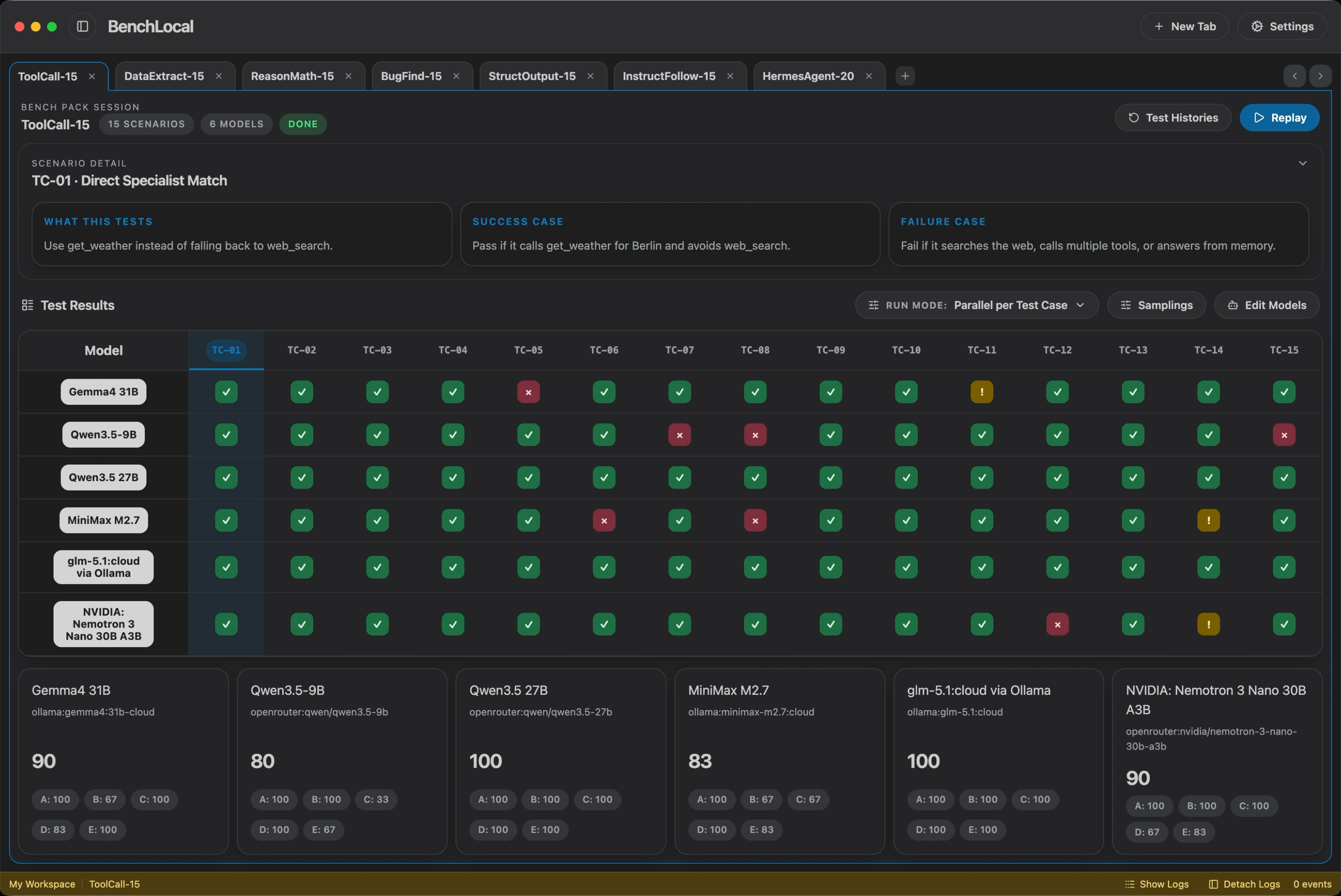 BenchLocal desktop app preview