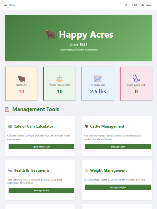 Herd Manager Homepage
