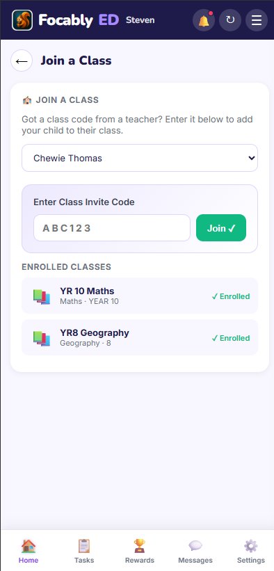 FocablyED join class with invite code