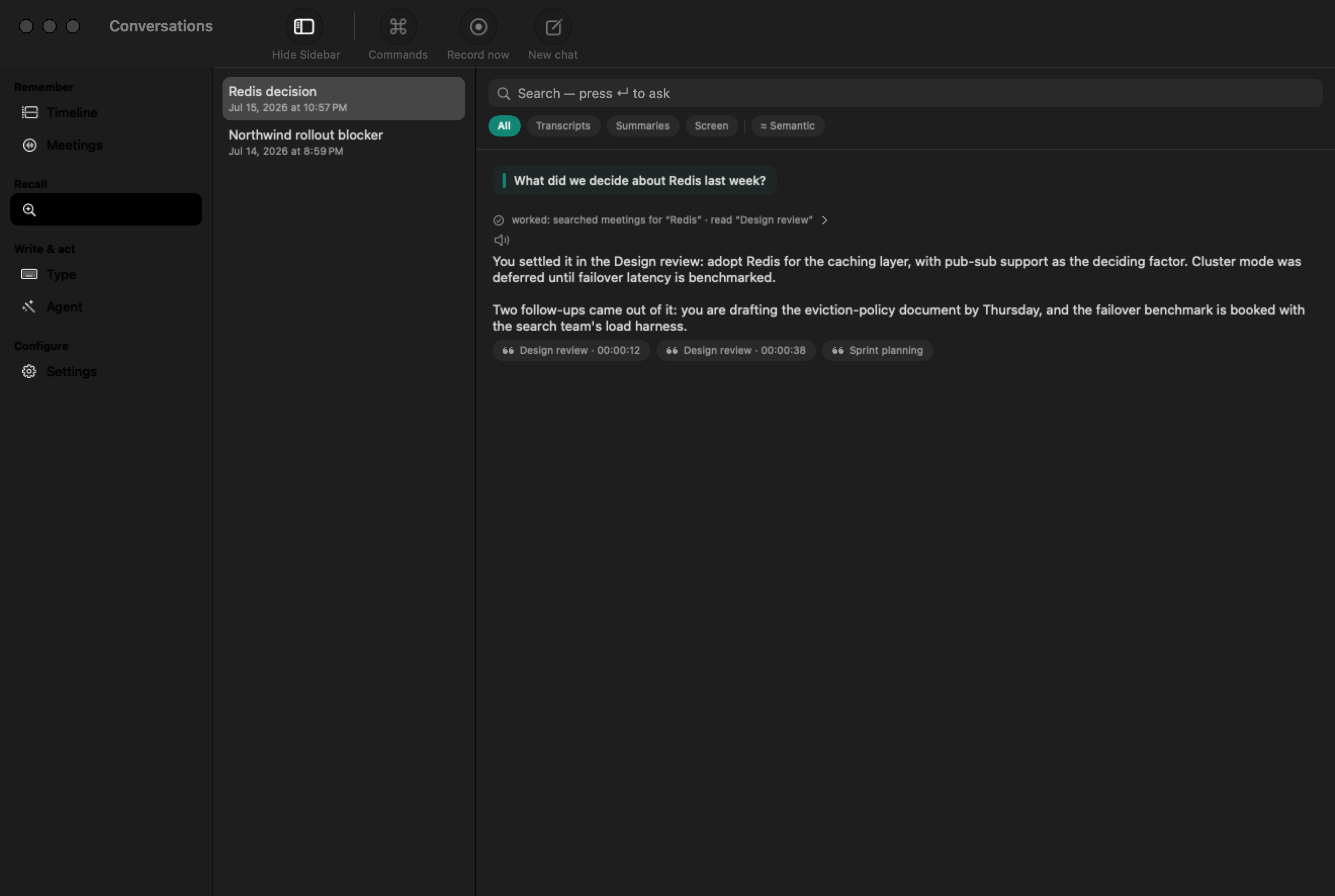 Chat with your meetings