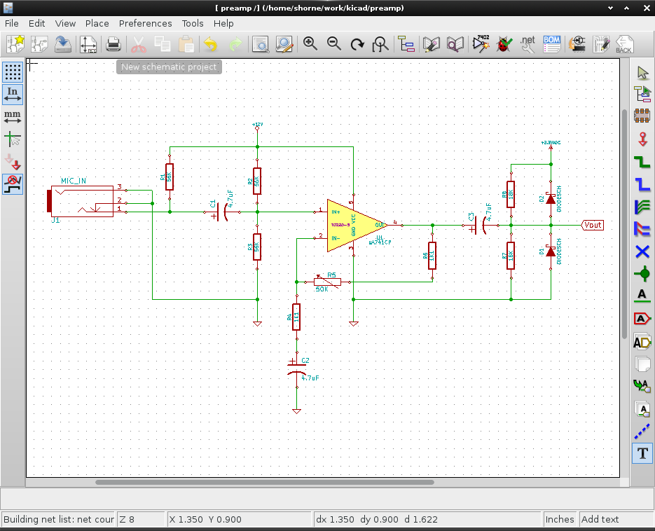 Kicad моделирование схемы