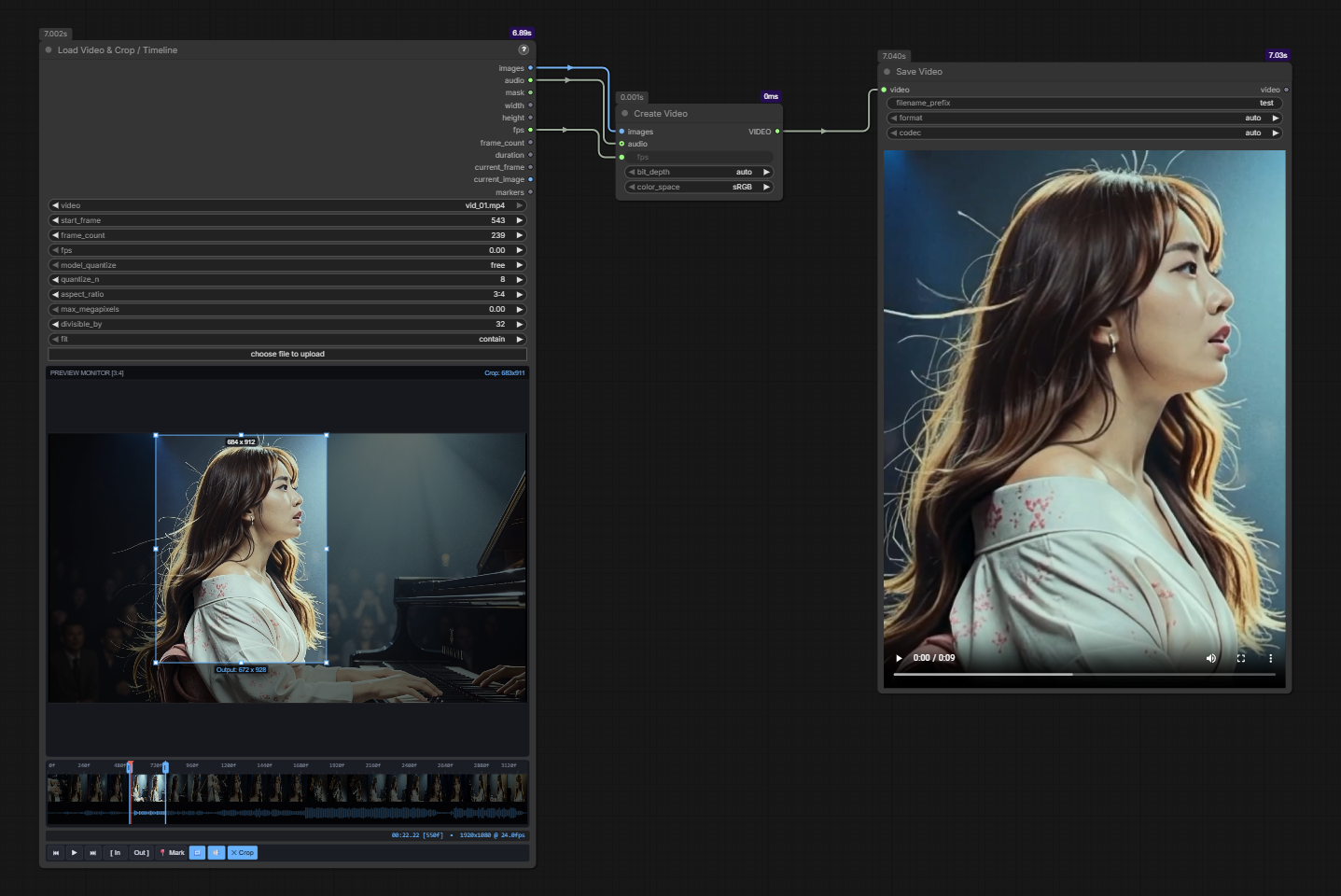 Load Video & Crop / Timeline