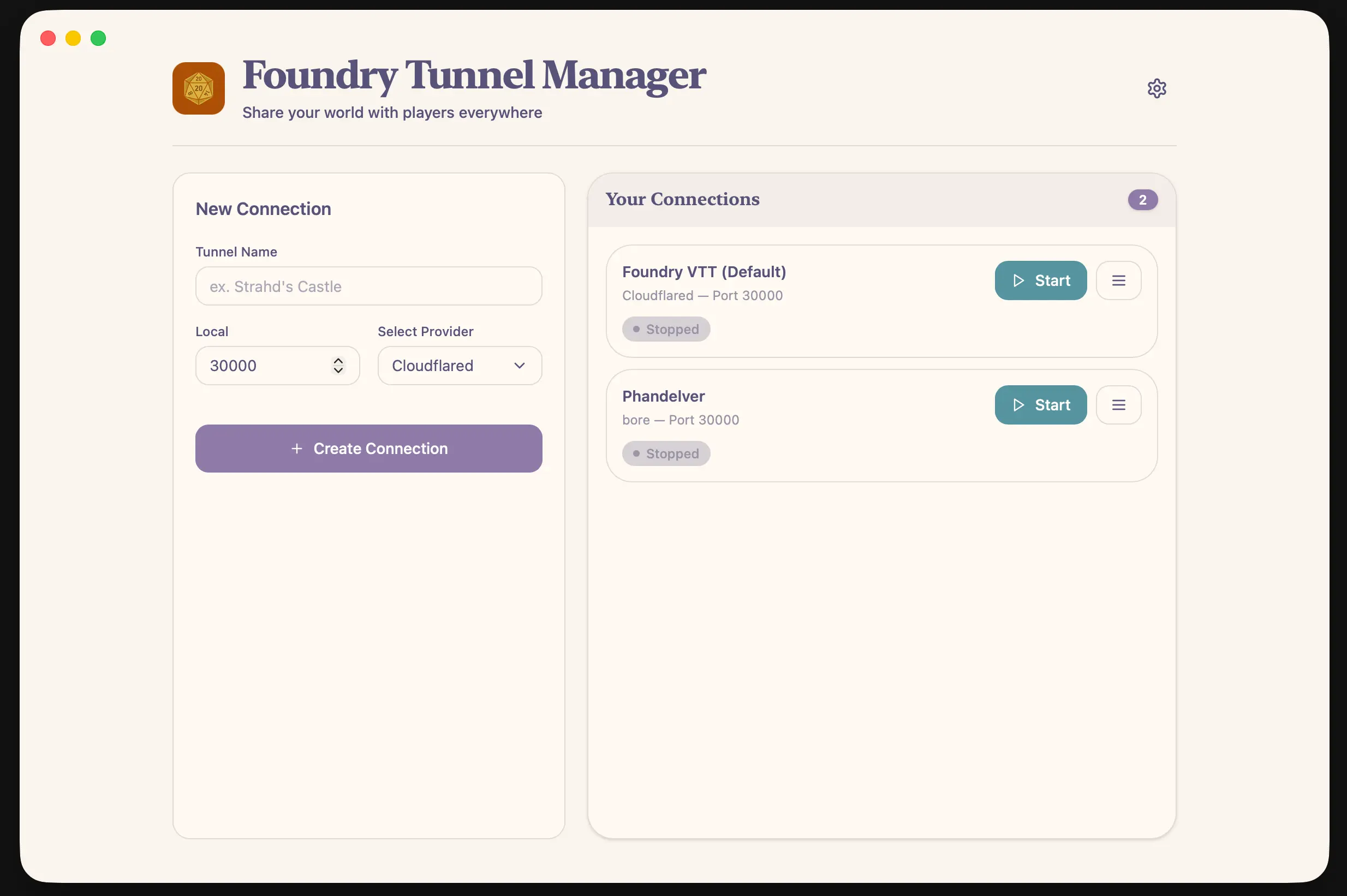 Native desktop application