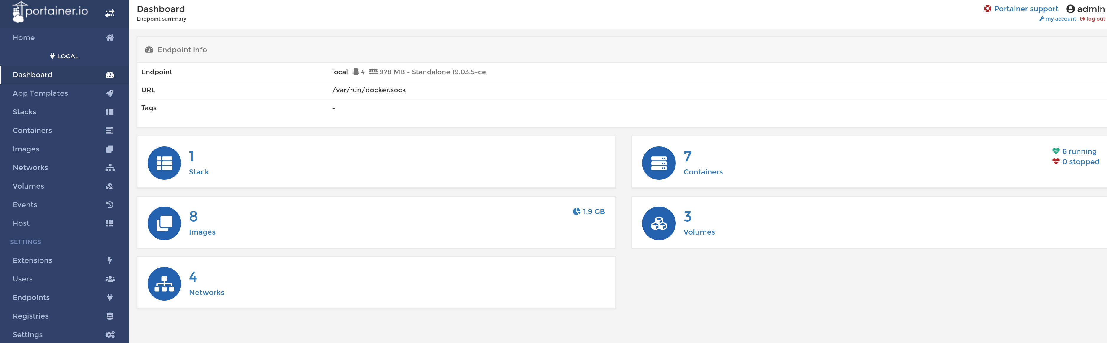 Portainer Dashboard