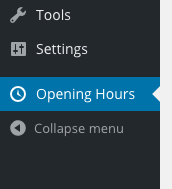 Opening Hours Menu