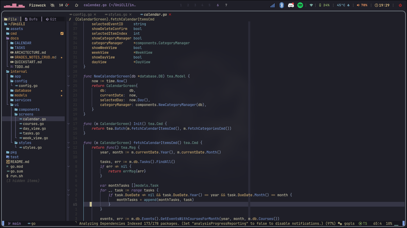 Neovim coding screenshot