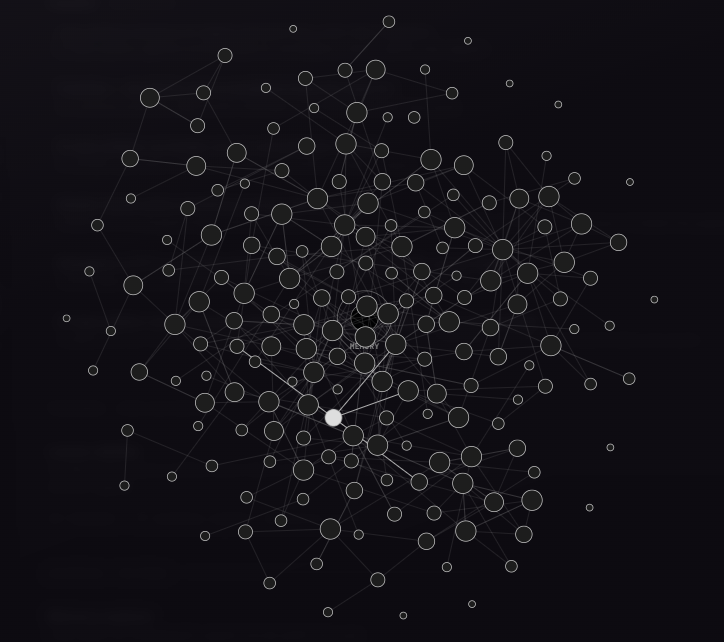 Memory graph — scattered neurons with a pulsing core, synaptic connections