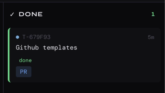Ban Kan done stage showing the Stripe payments task completed and ready for pull request creation