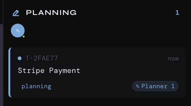 Ban Kan planning stage showing the Stripe payments task as planning starts