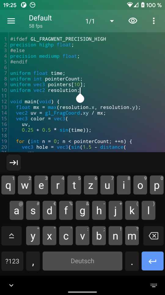 Screenshot with soft keyboard