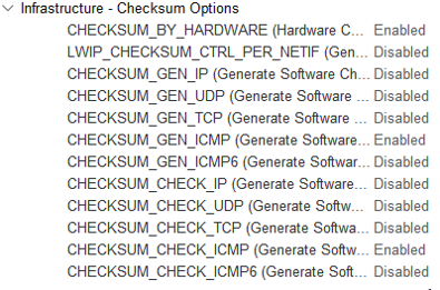 LwIP checksum selection