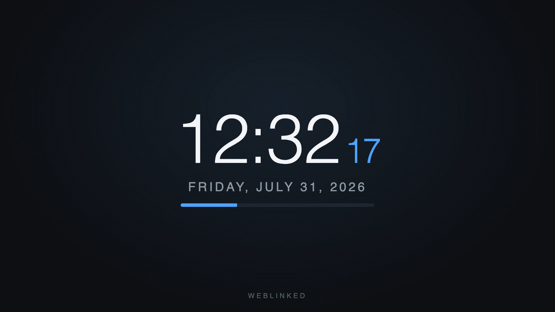 A clock page rendered to 1080p50 and received over NDI