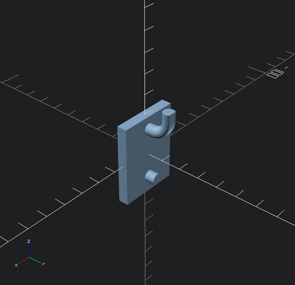 A 30x20x40mm plate pegboard accessory