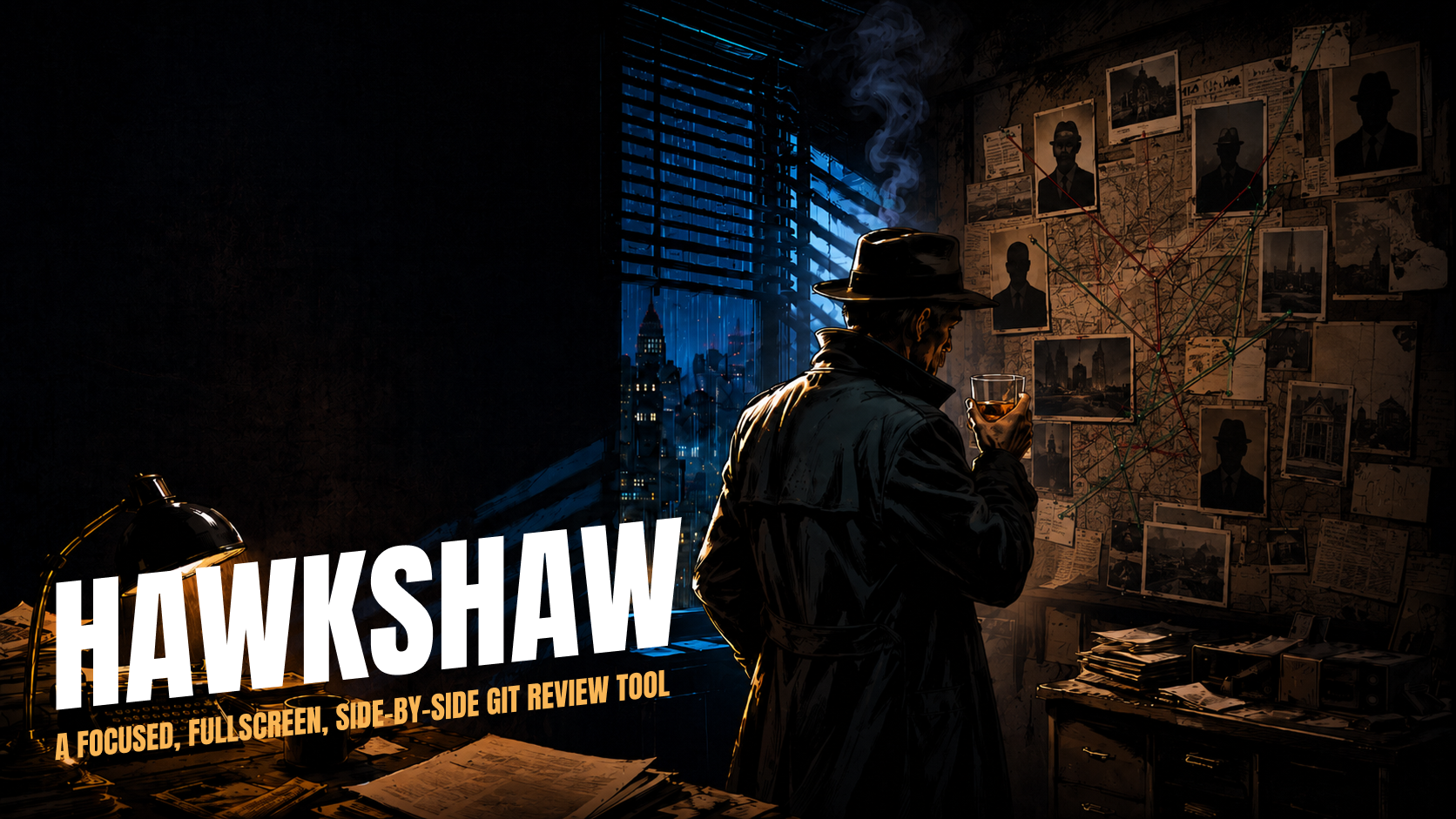 hawkshaw: a focused, fullscreen, side-by-side git review tool