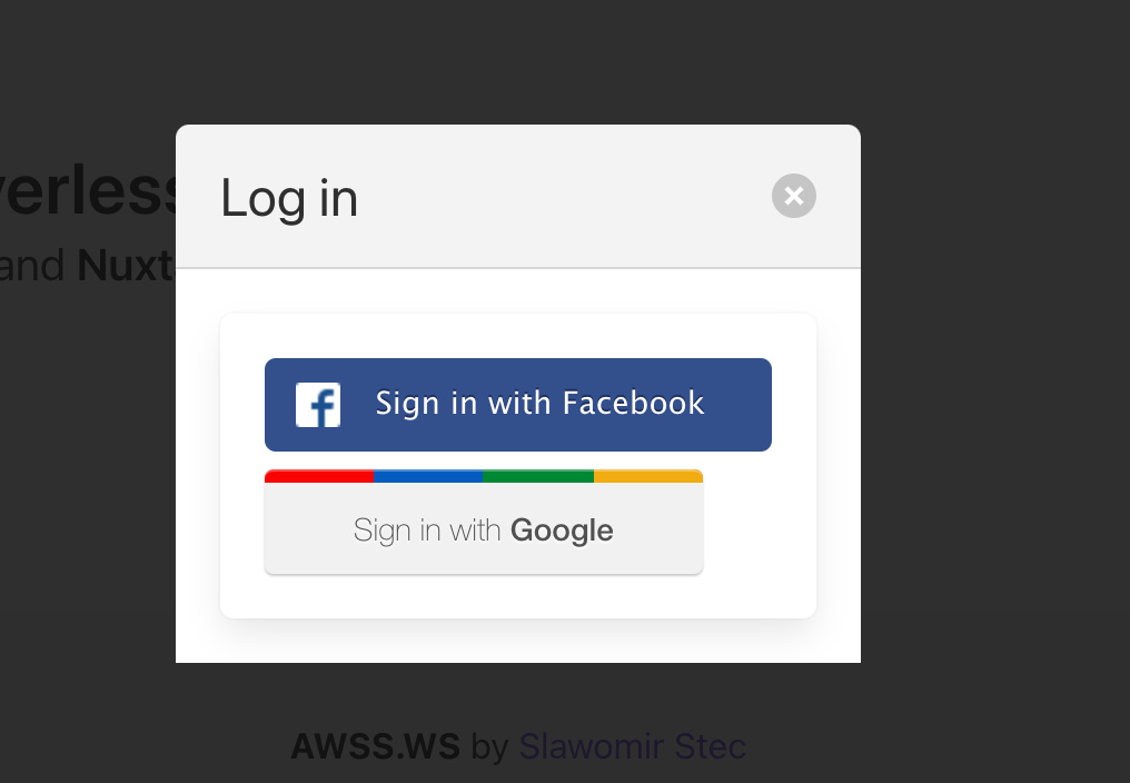 Login dialog