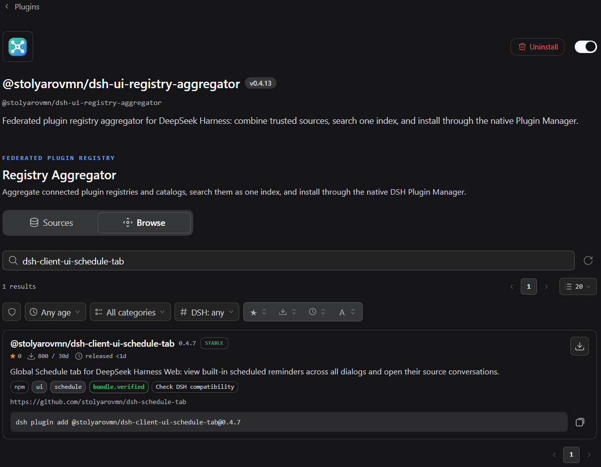 Registry Aggregator — Browse search