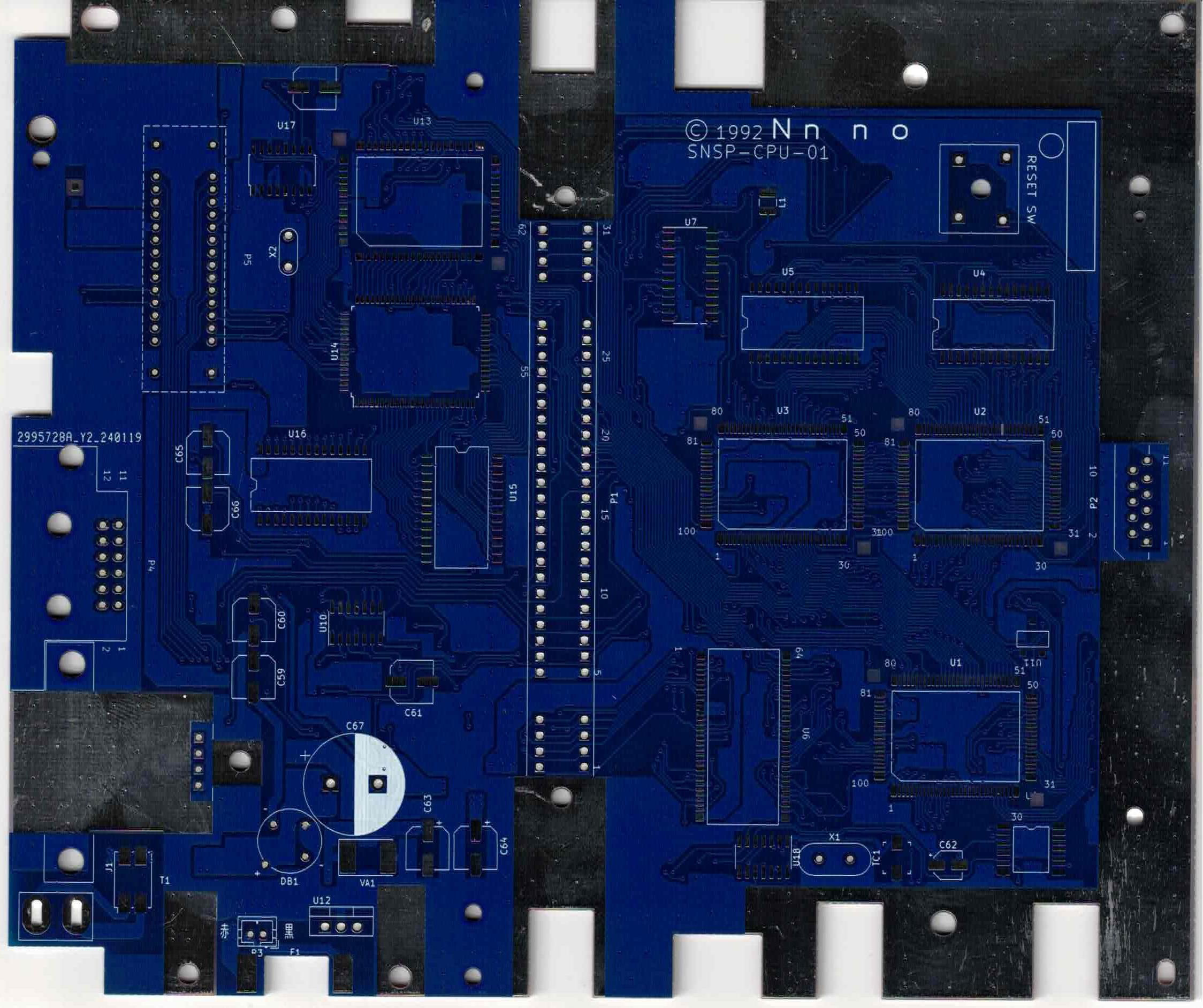 SNES mainboard in blue