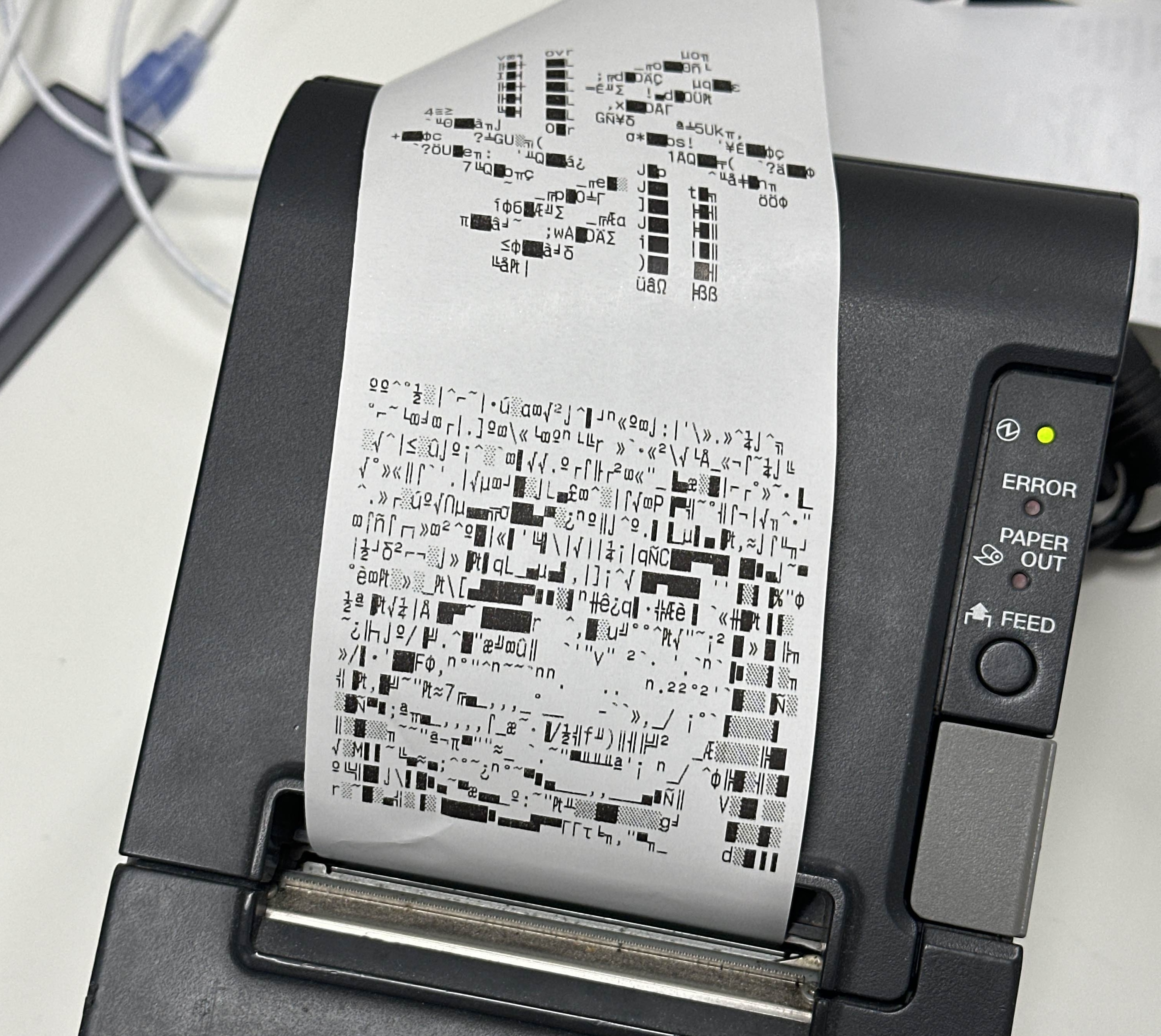 Receipt printer output