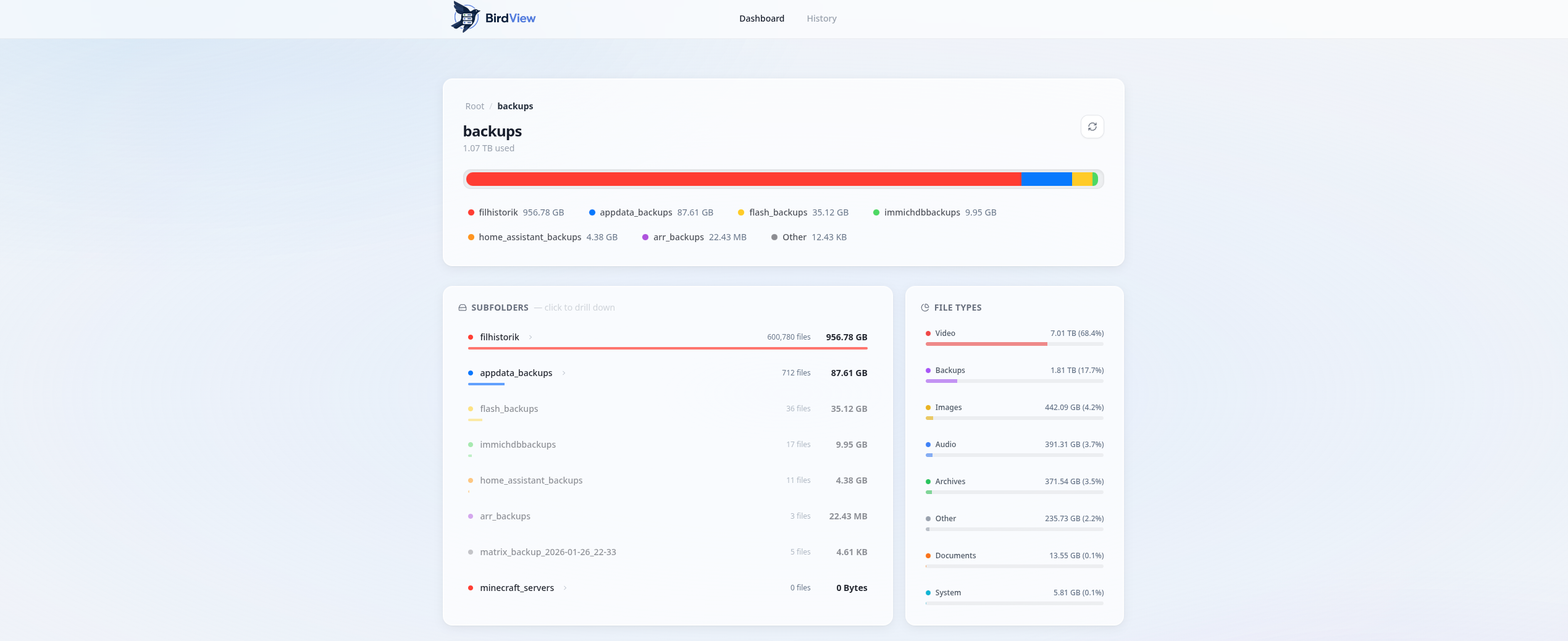 BirdView Dashboard