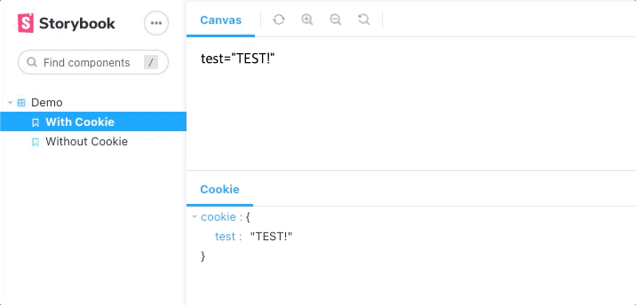Example of the addon in use, showing cookies being set for a story.