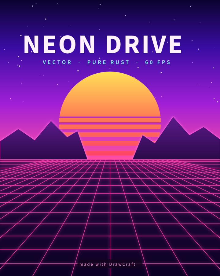 Neon Drive synthwave poster