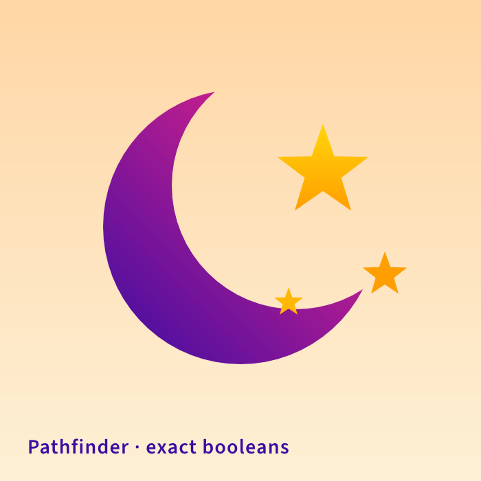 Crescent and stars made with Pathfinder