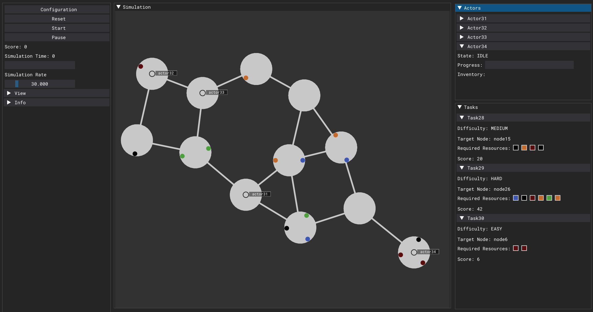 Screenshot of Craftbots simulation