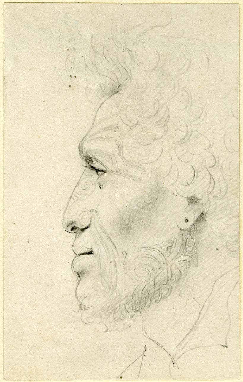 Meryon_-_Head_of_a_Maori;_in_profile_to_left,_with_face_markings_and_a_short_beard,_1890,1013.23