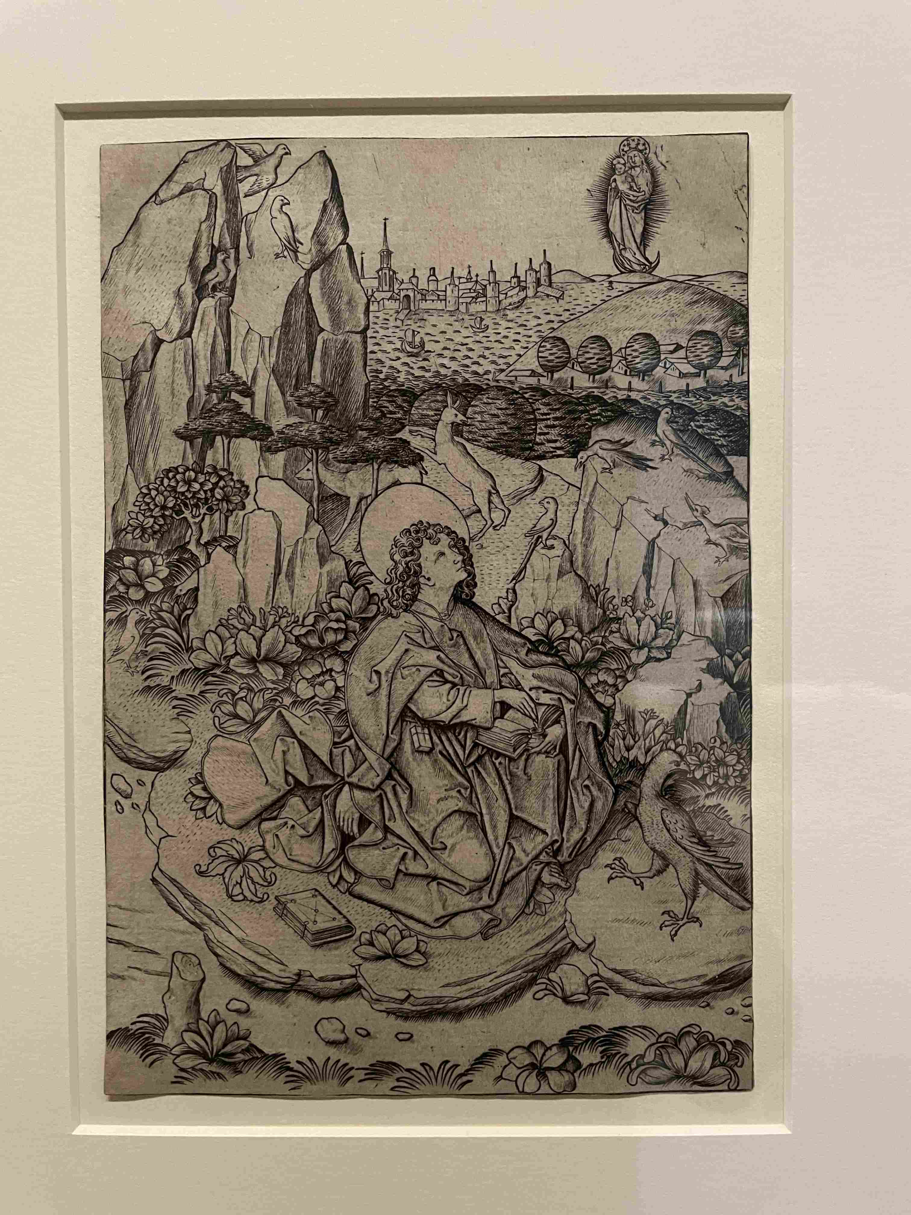 Saint John on Patmos by Master E. S. (c. 1465)