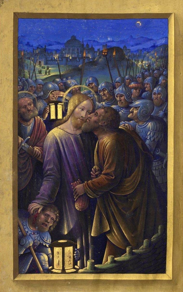 The Betrayal of Christ by Jean Bourdichon (c. 1498–1499)