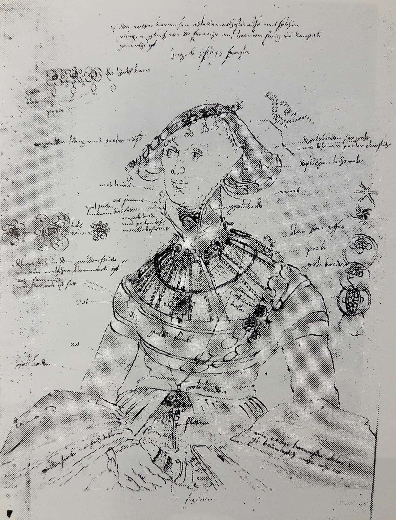 Study of a Woman in Nuremberg Costume by Albrecht Dürer (c. 1500)