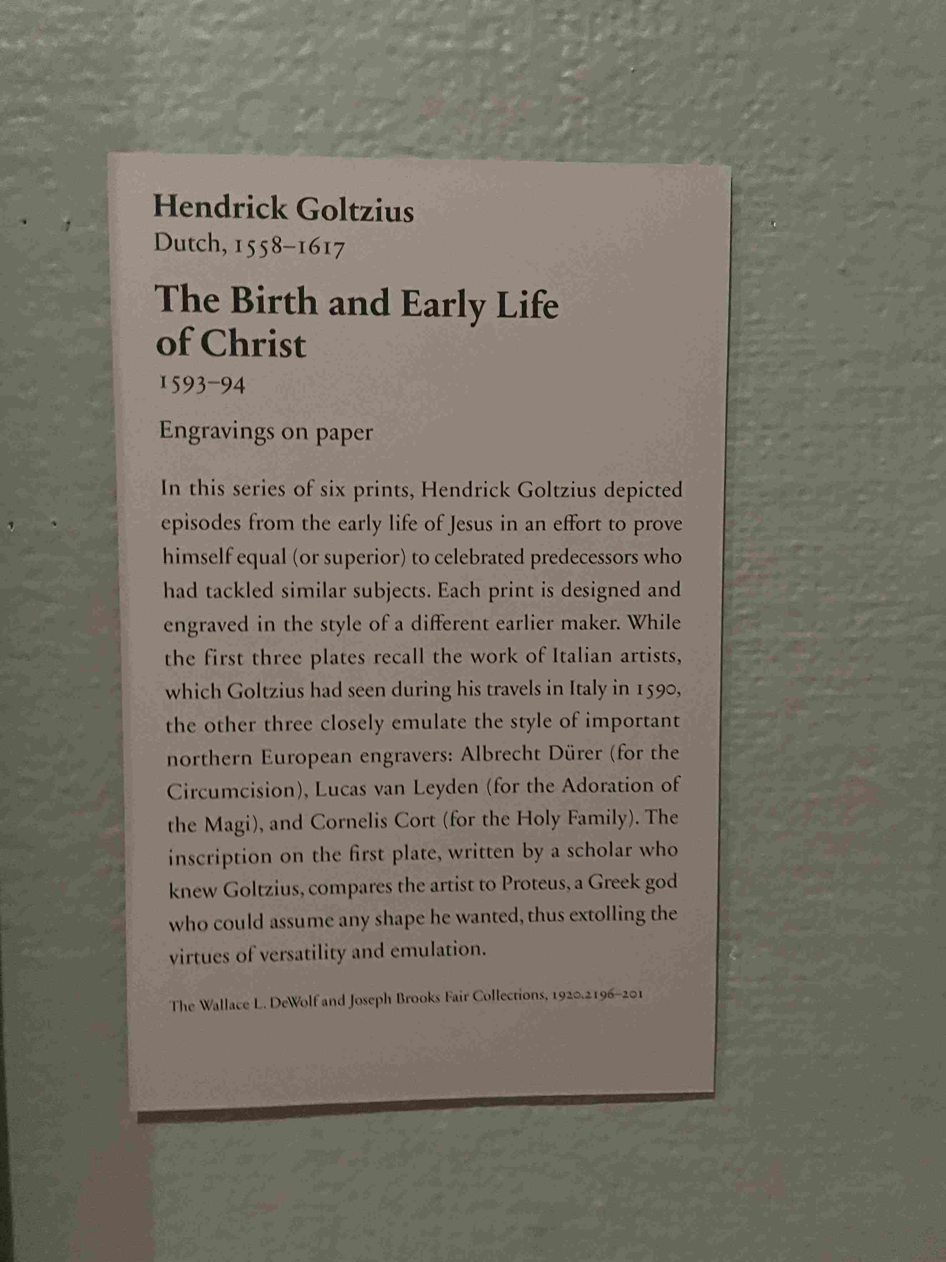 The Birth and Early Life of Christ by Hendrick Goltzius (1593–94)