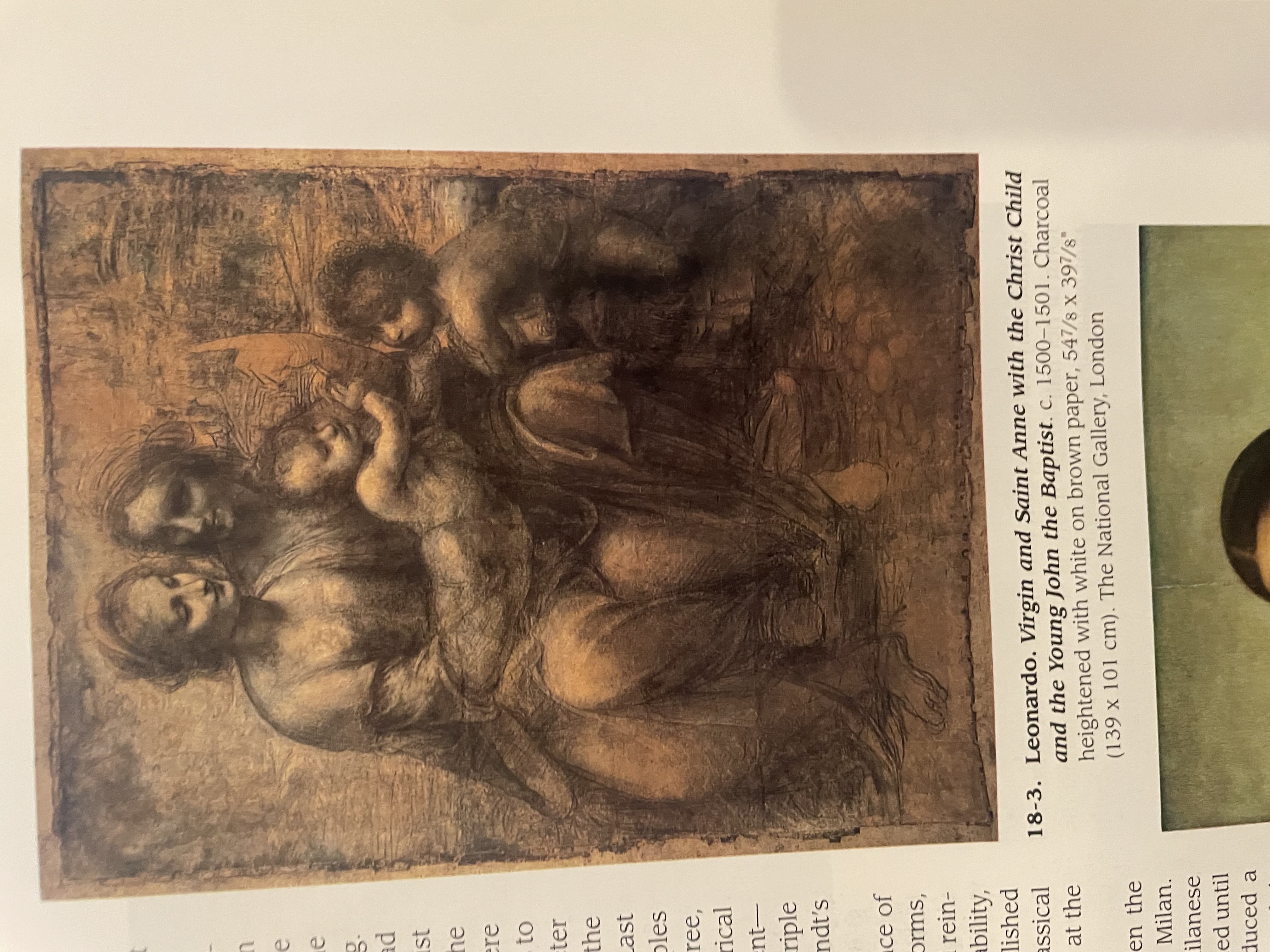 Virgin and Saint Anne with the Christ Child and the Young John the Baptist by Leonardo da Vinci (1500-1501)