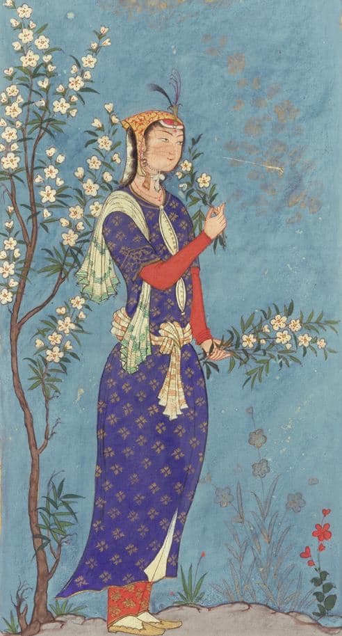 A Lady Holding a Flowering Branch (Mid-1700s)