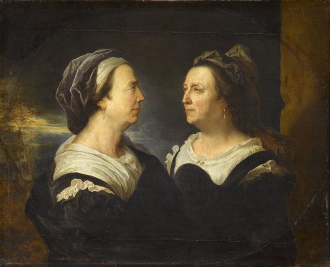 Double Portrait of Two Women by Adriaen Hanneman (c. 1650)