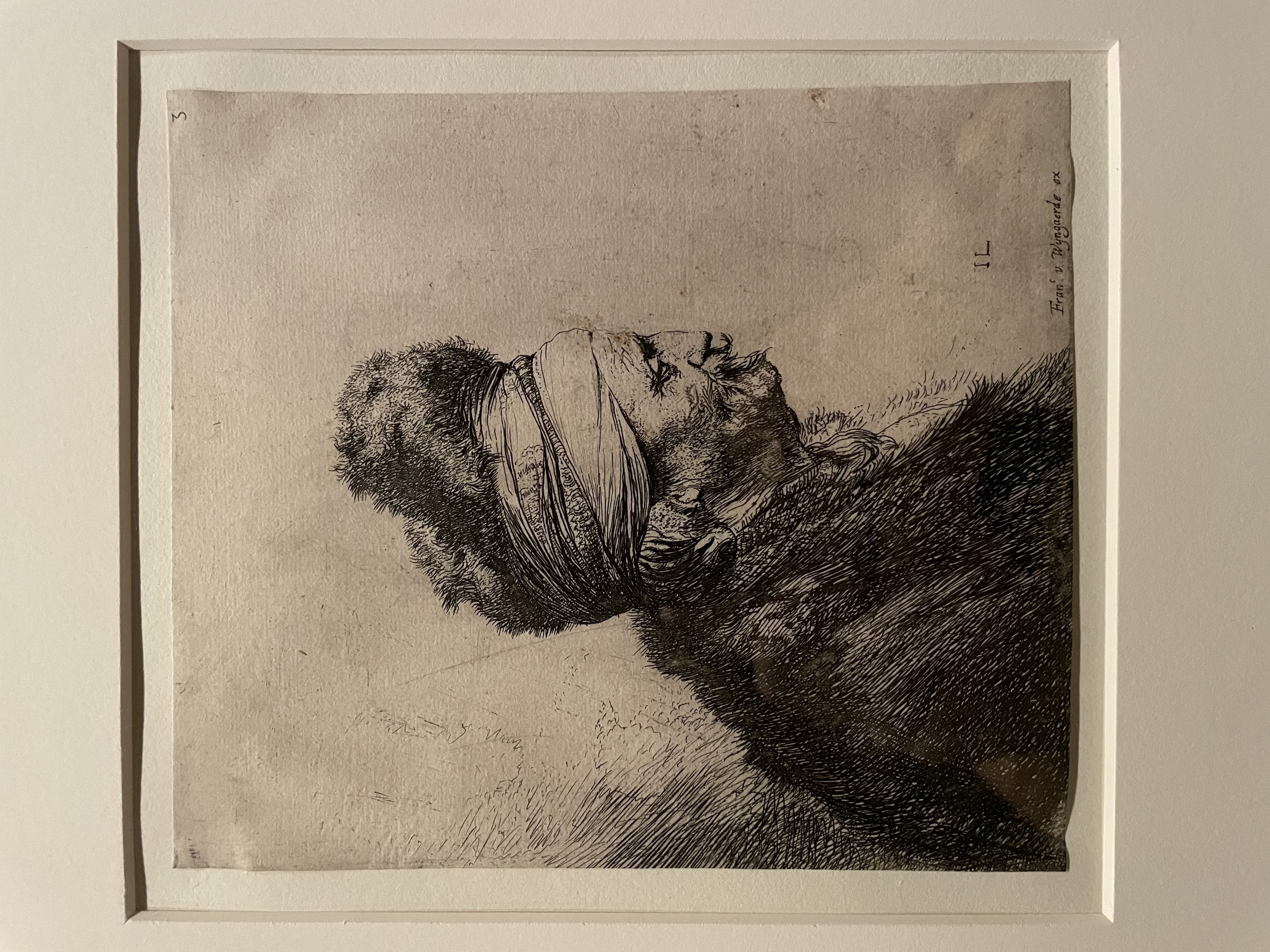Head of an Old Man in Profile to the Right, Wearing a Fur Cap by Jan Lievens (c. 1630)