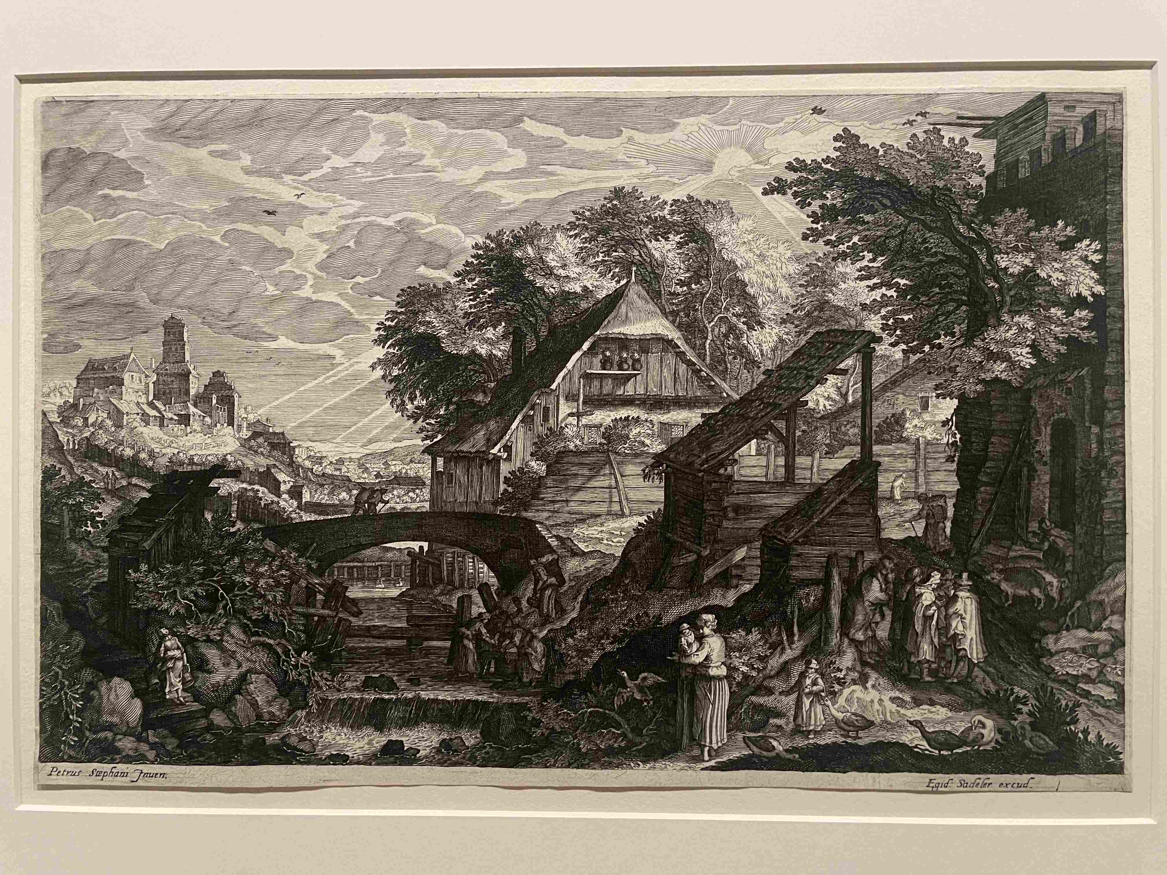Landscape with a Watermill and Figures by Pieter Stevens II (c. 1600)