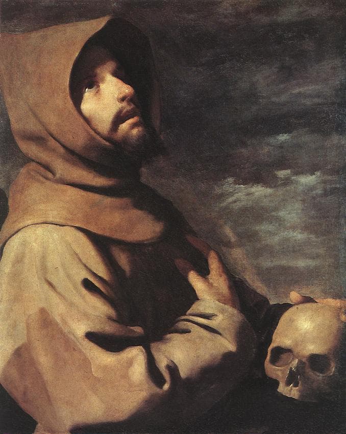 Saint Francis in Meditation by Francisco de Zurbarán (c. 1639)