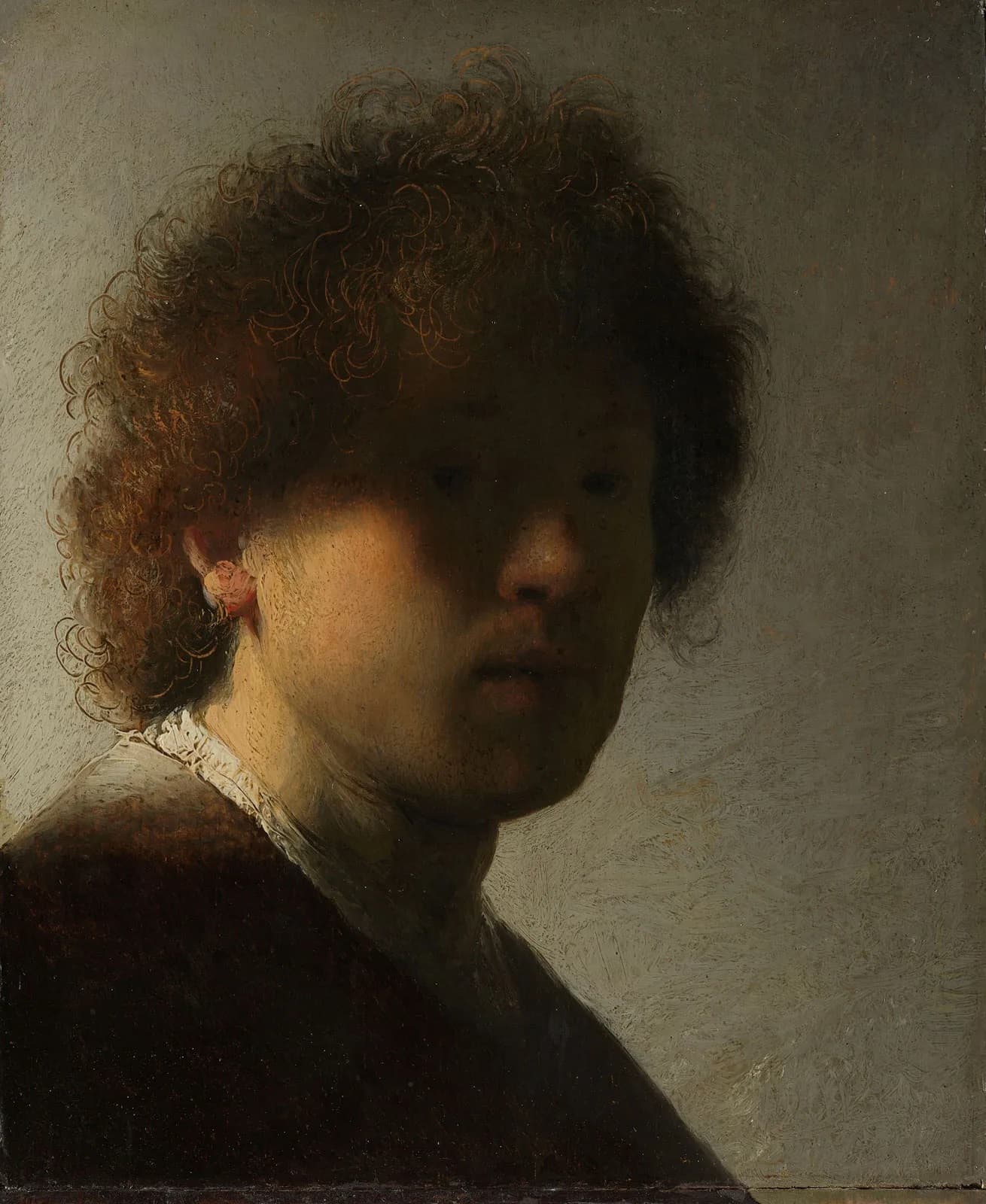 Self-Portrait by Rembrandt van Rijn (c. 1628)