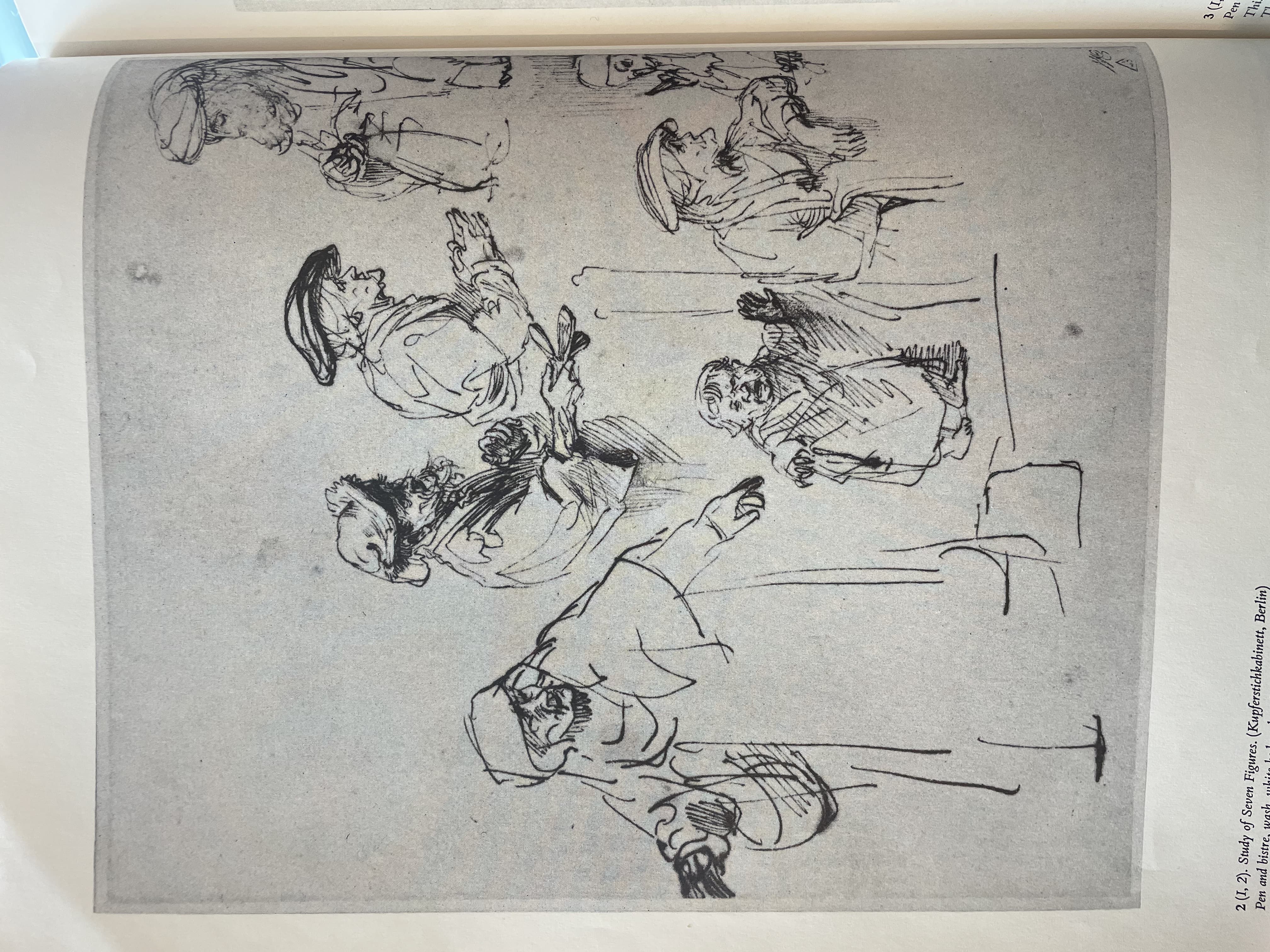 Study of Seven Figures by Rembrandt van Rijn (c. 1639)