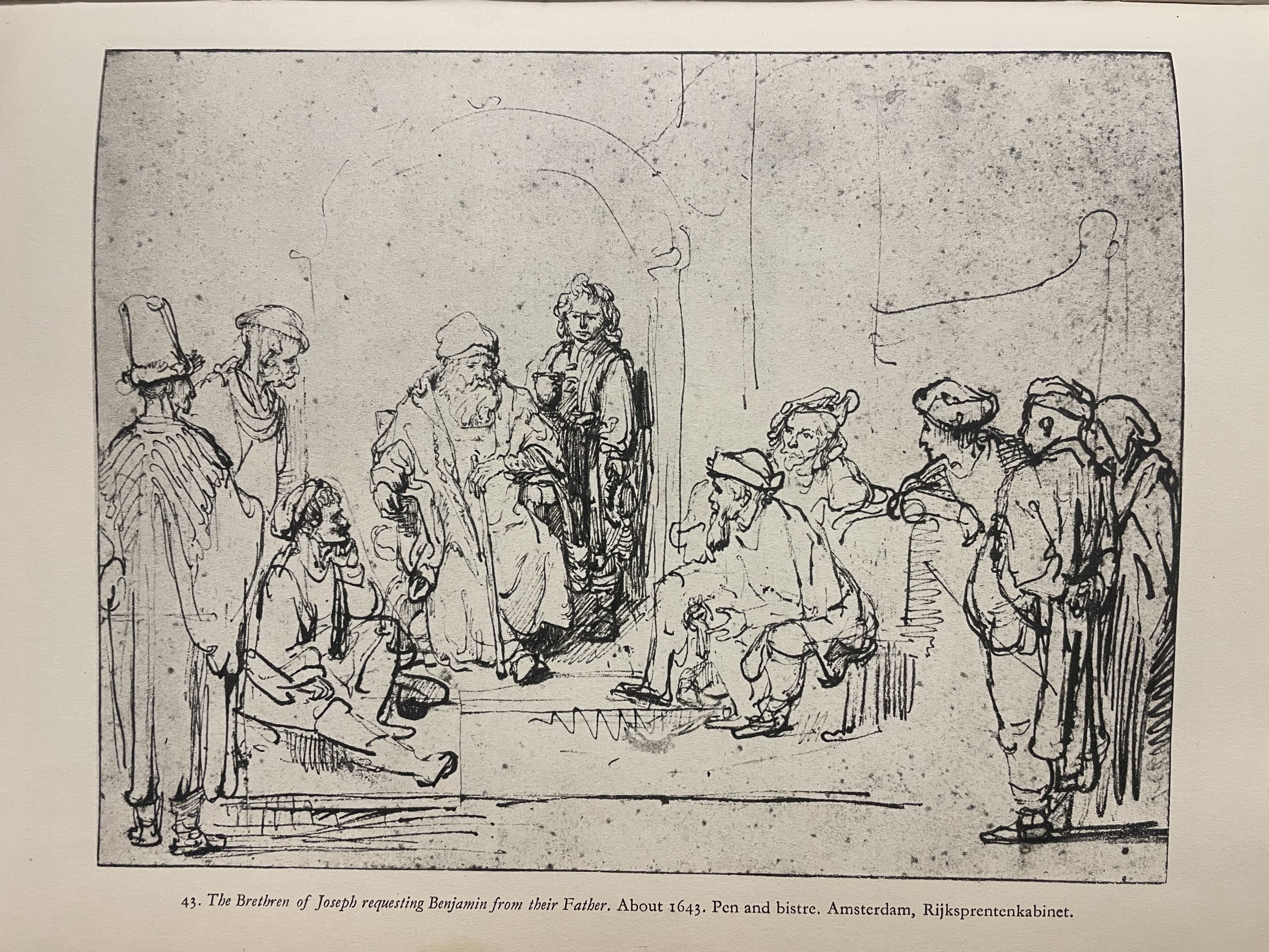 The Brethren of Joseph requesting Benjamin from their Father by Rembrandt van Rijn (c. 1643)