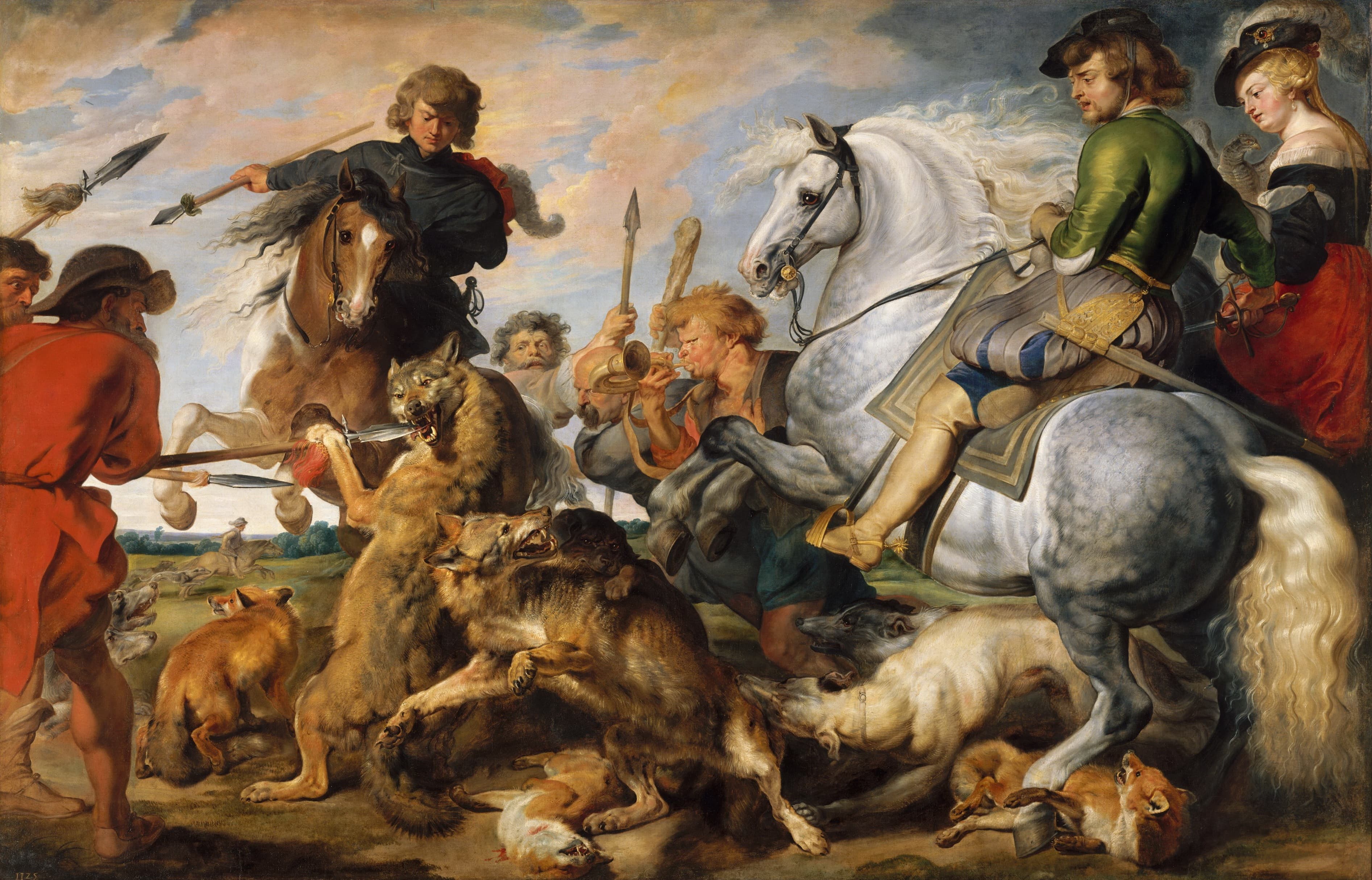 The Wolf and Fox Hunt by Peter Paul Rubens (c. 1616)