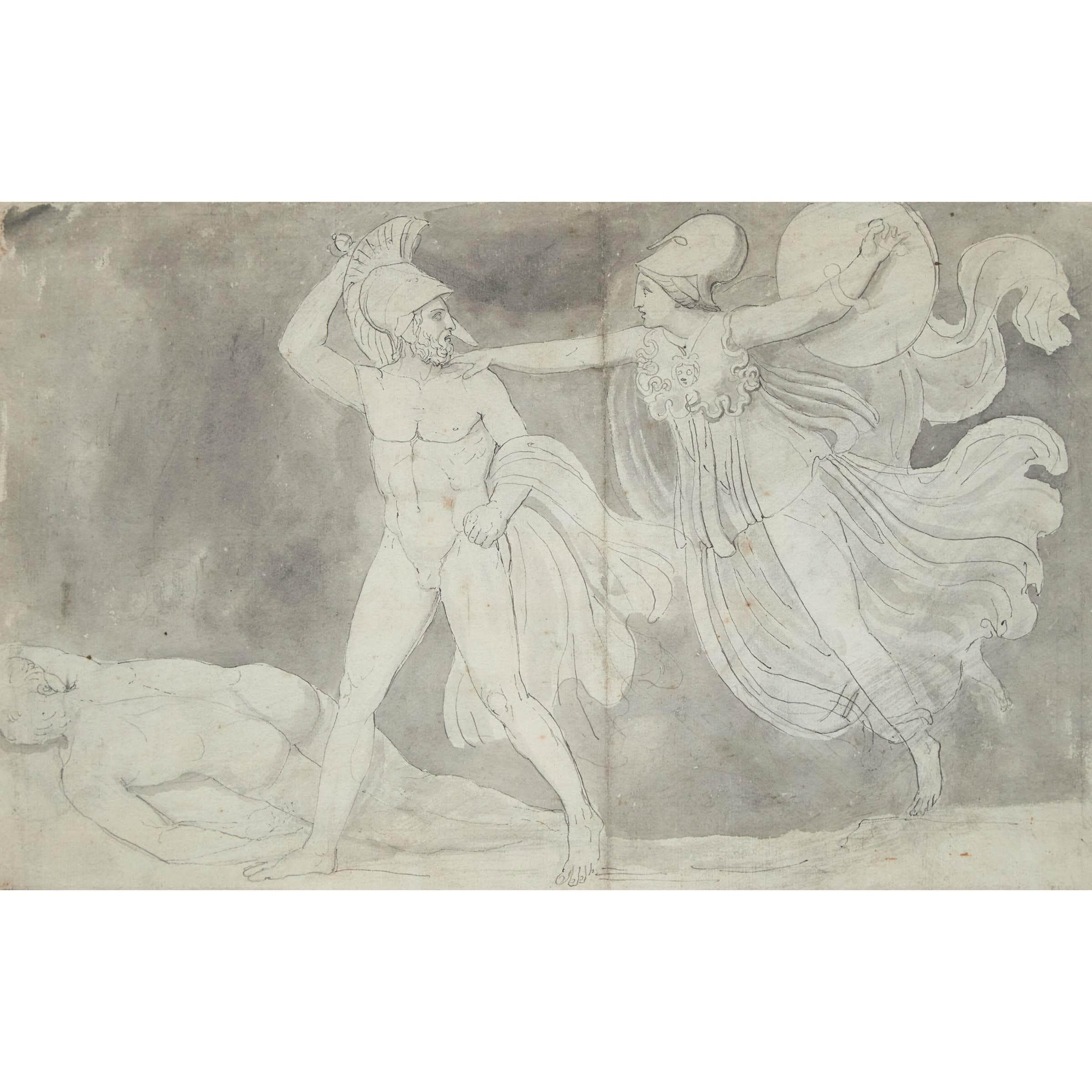 Athena Restraining Achilles by John Flaxman (c. 1793-1794)