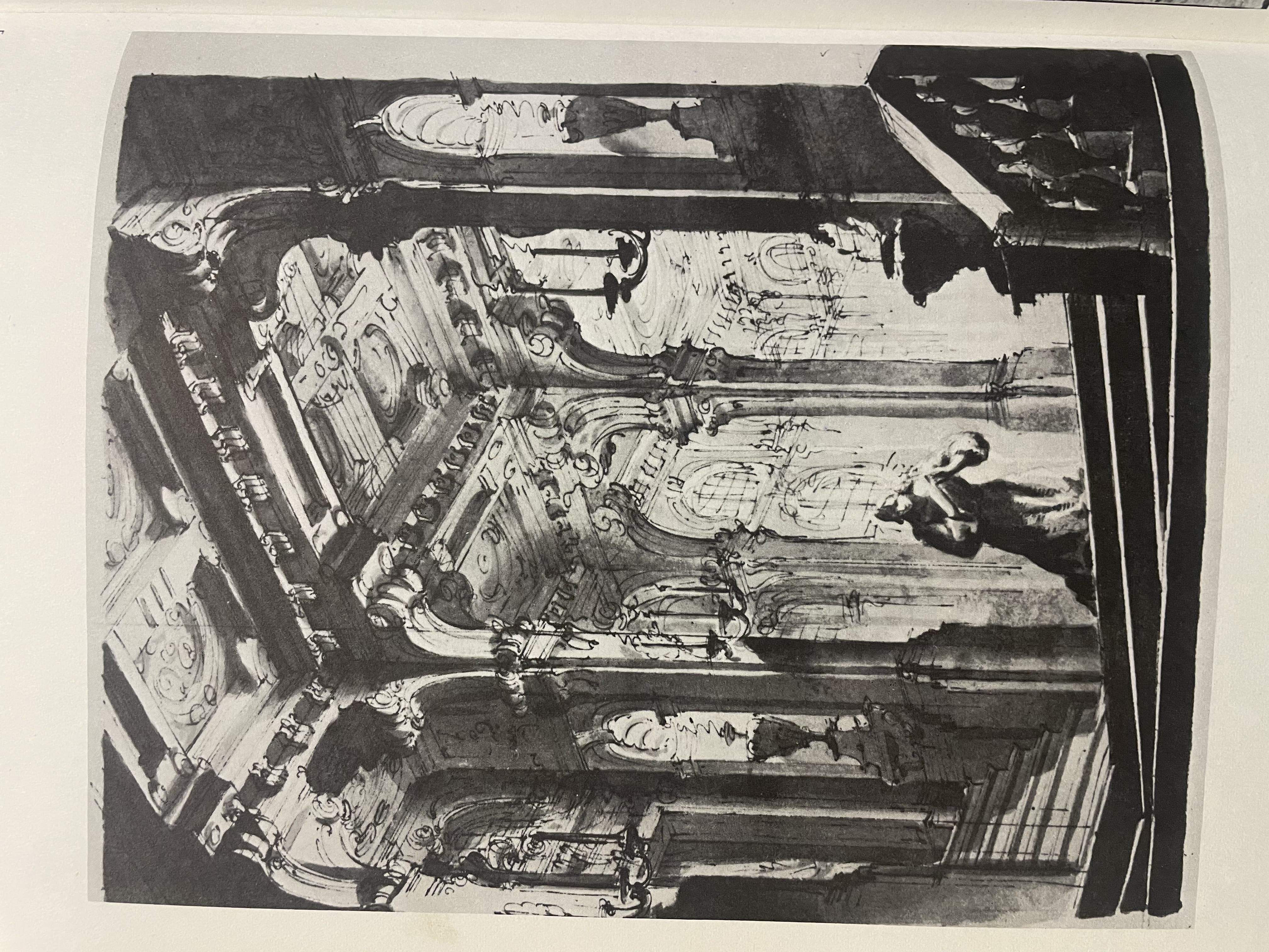 Design for a Stage Set with a Grand Staircase by Giuseppe Galli Bibiena (c. 1740)
