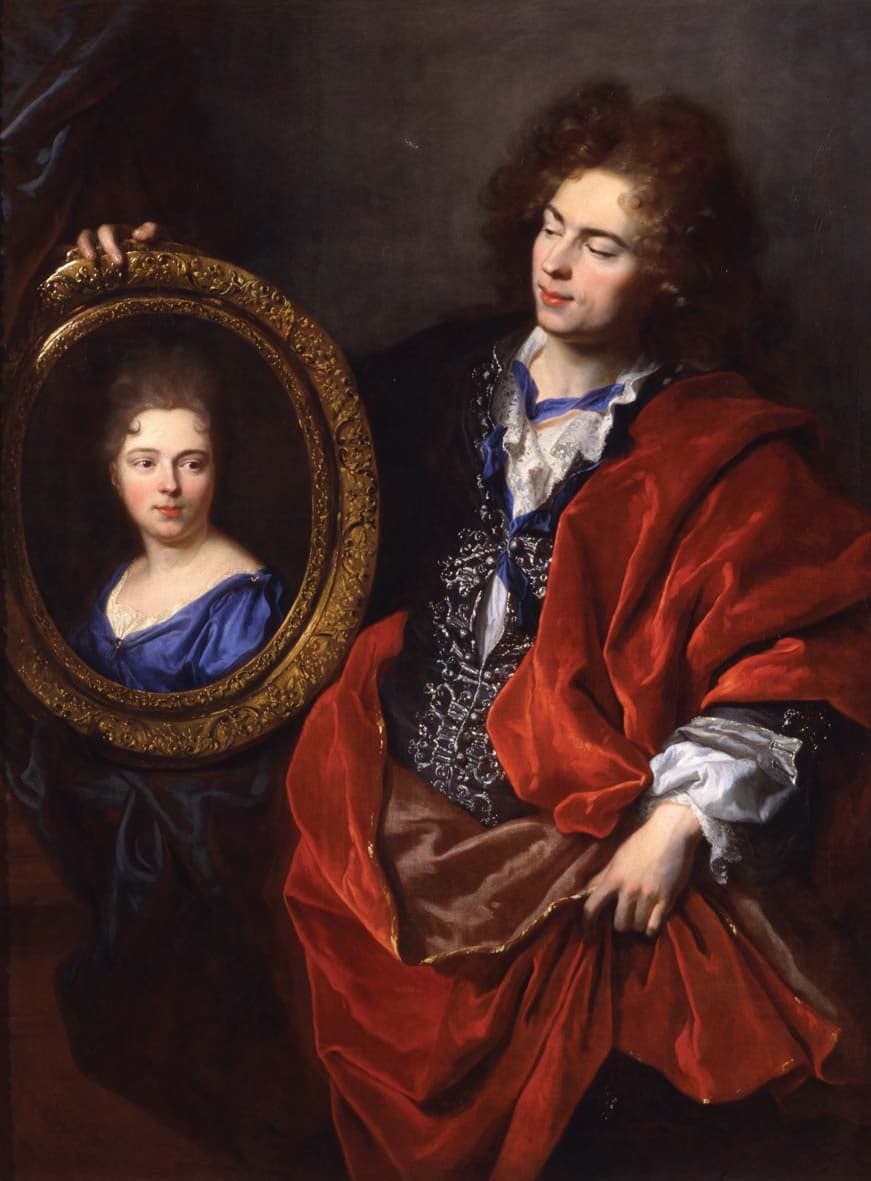 Portrait of a Man Holding a Portrait of a Woman by Nicolas de Largillière (1715-1720)