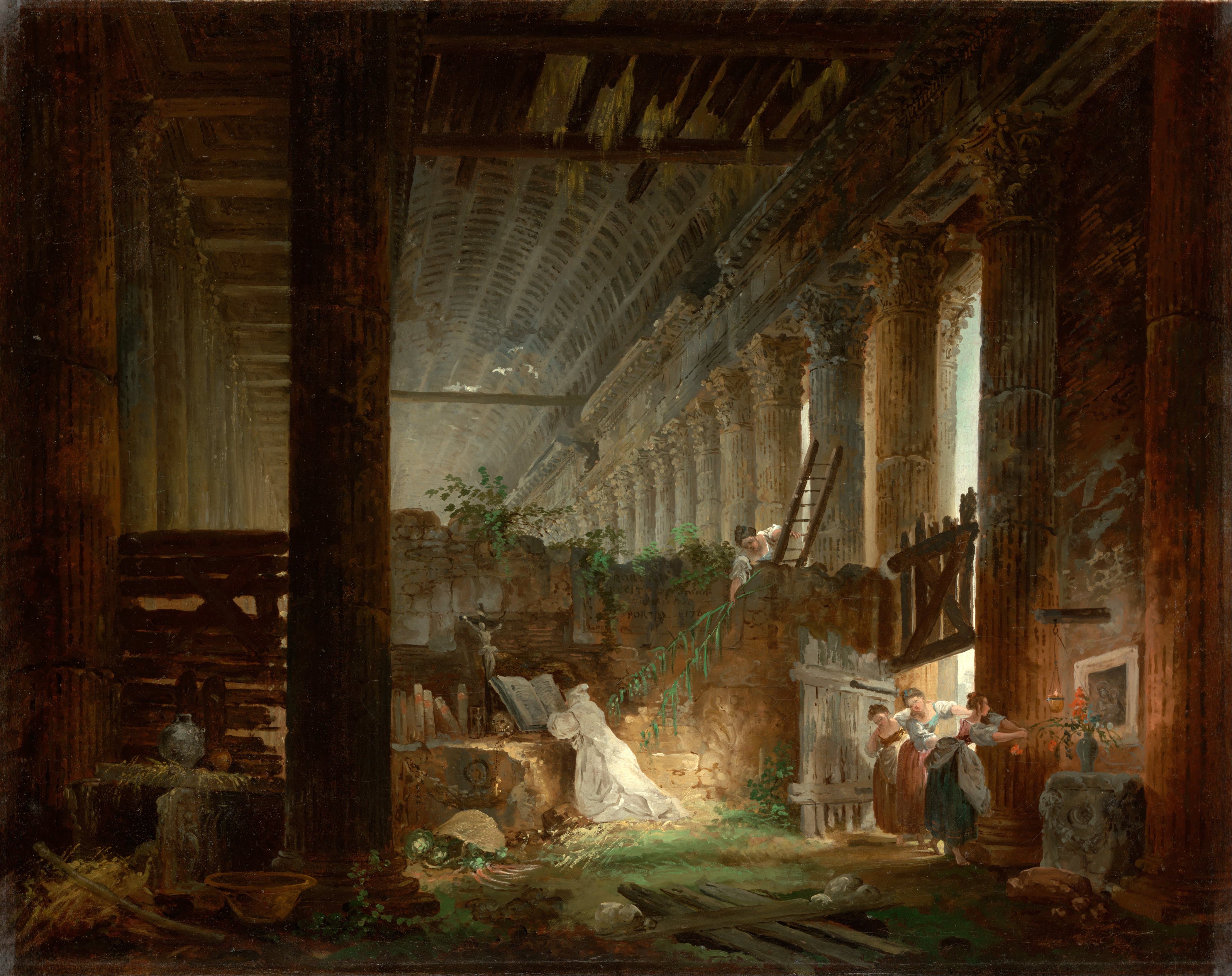 The Antiquary's Study by Hubert Robert (c. 1780)