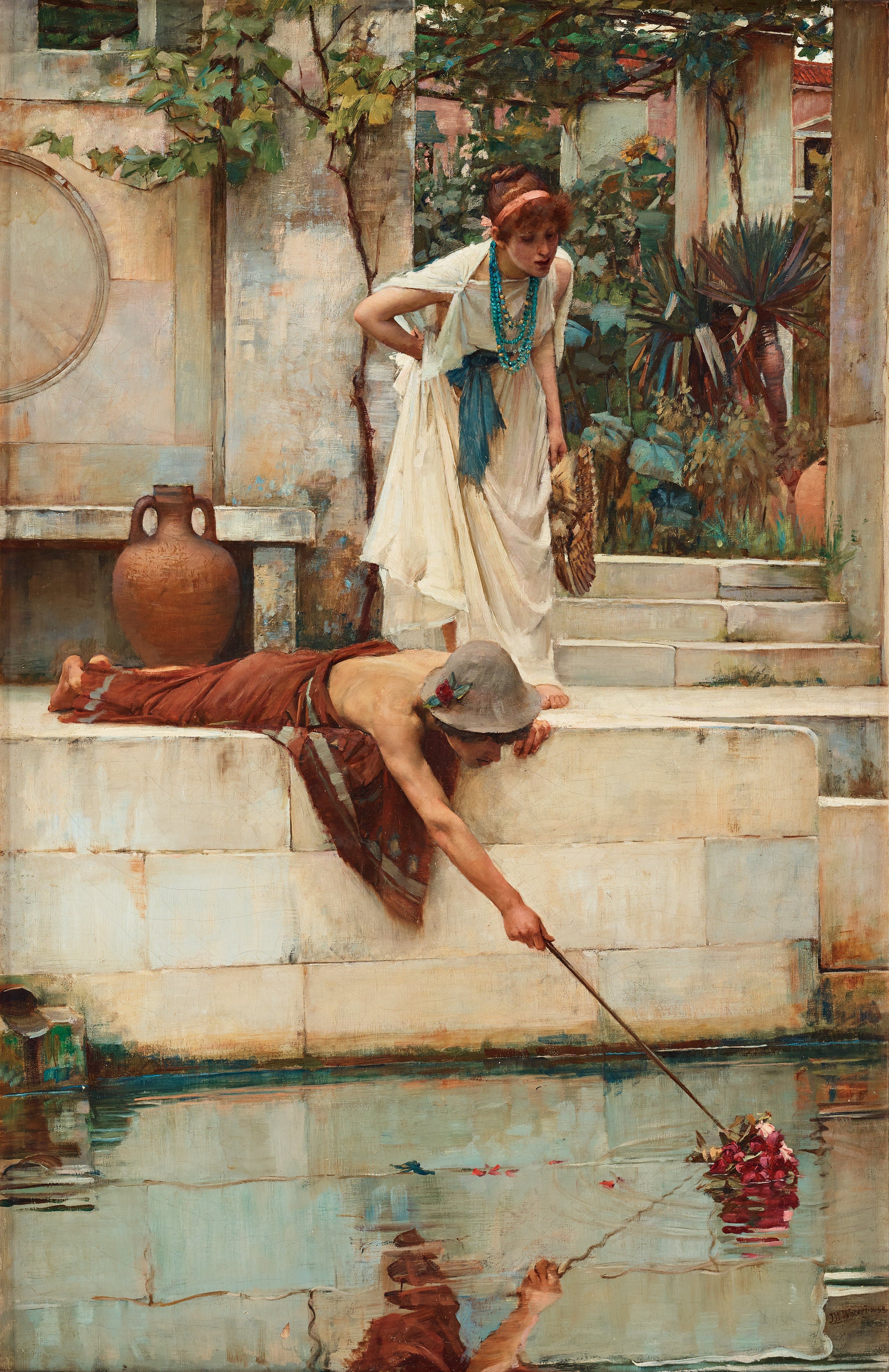A Flower Market, Rome by John William Waterhouse (1886)