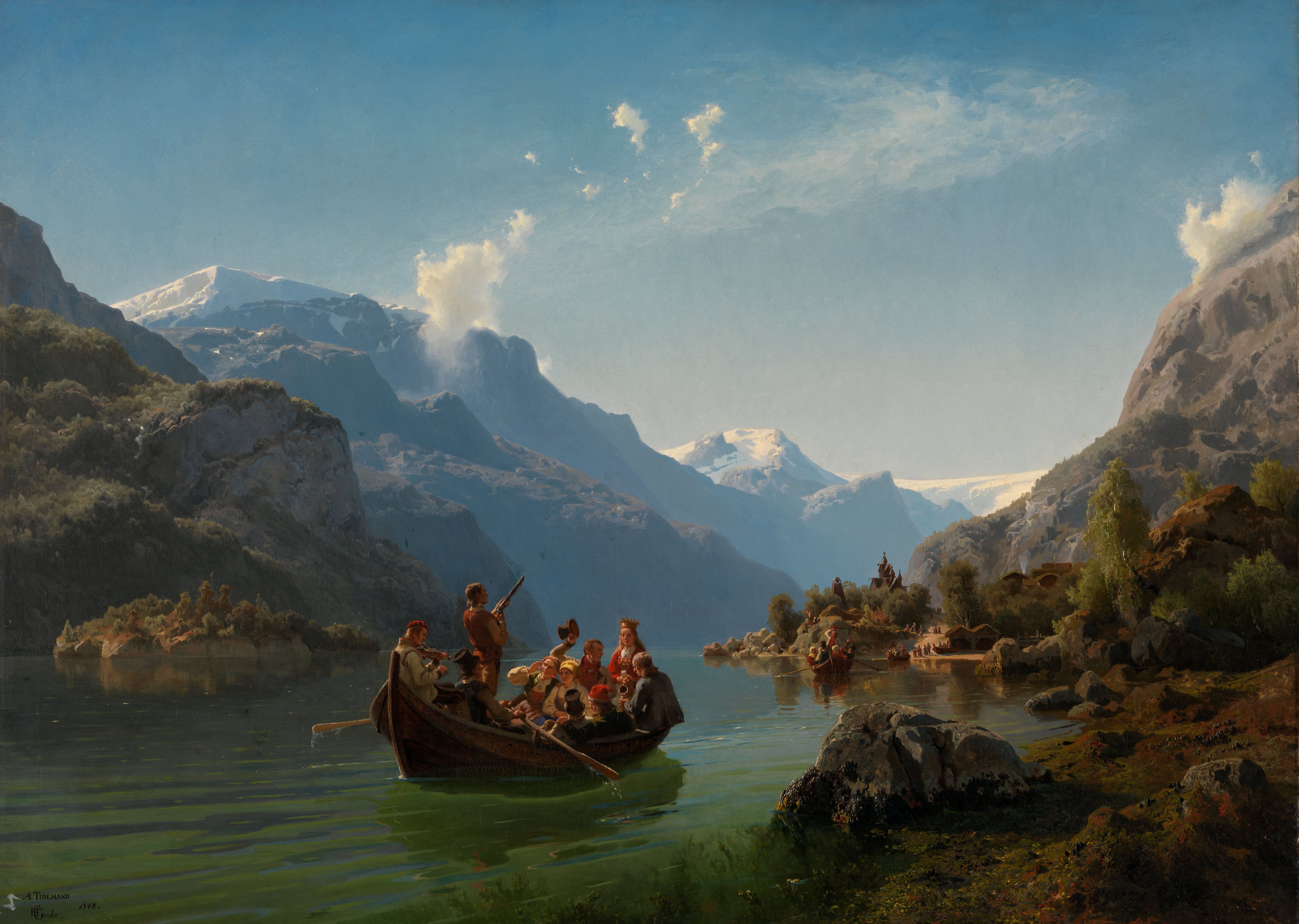 adolph tidemand and hans gude the bridal procession in hardanger brudeferden i hardanger (1848)