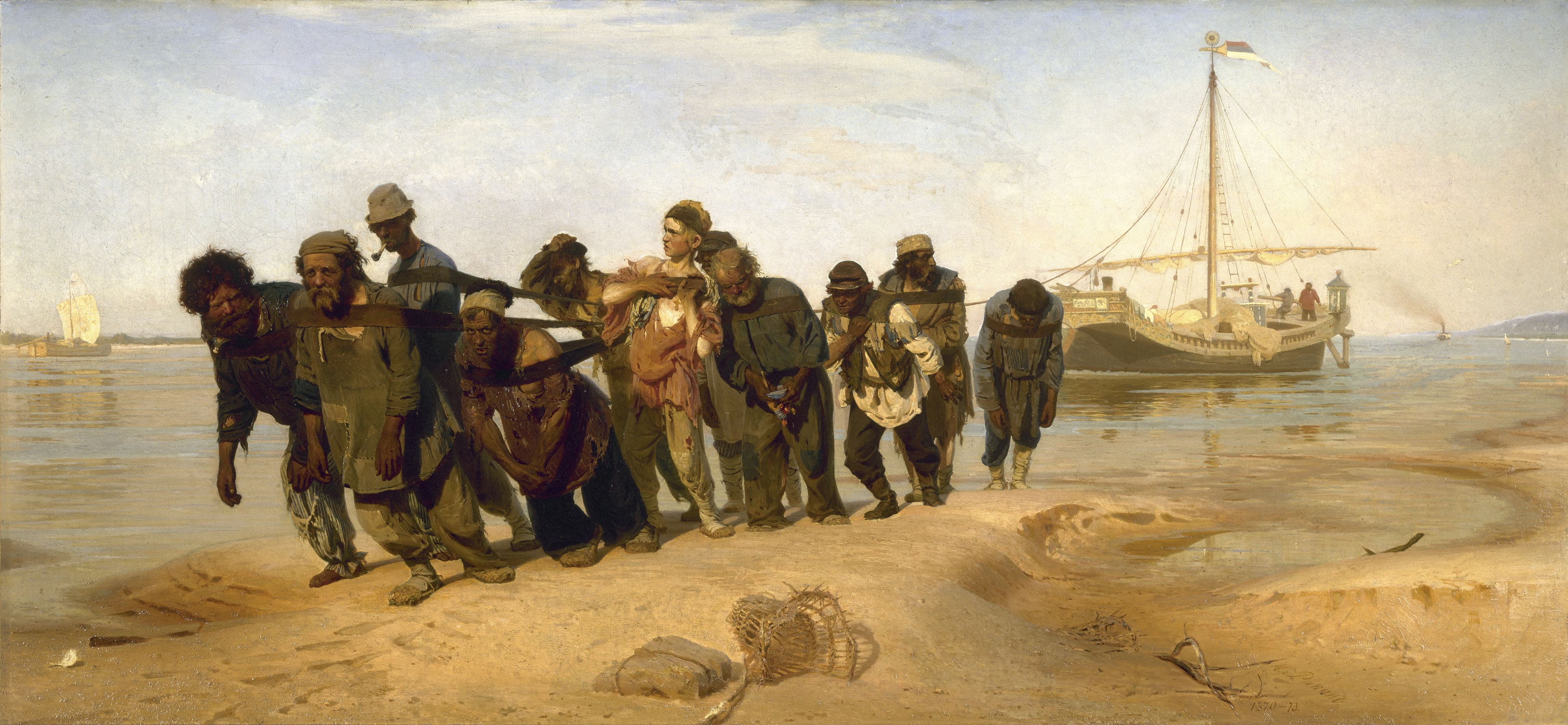 Barge Haulers on the Volga by Ilya Repin (1870–1873)