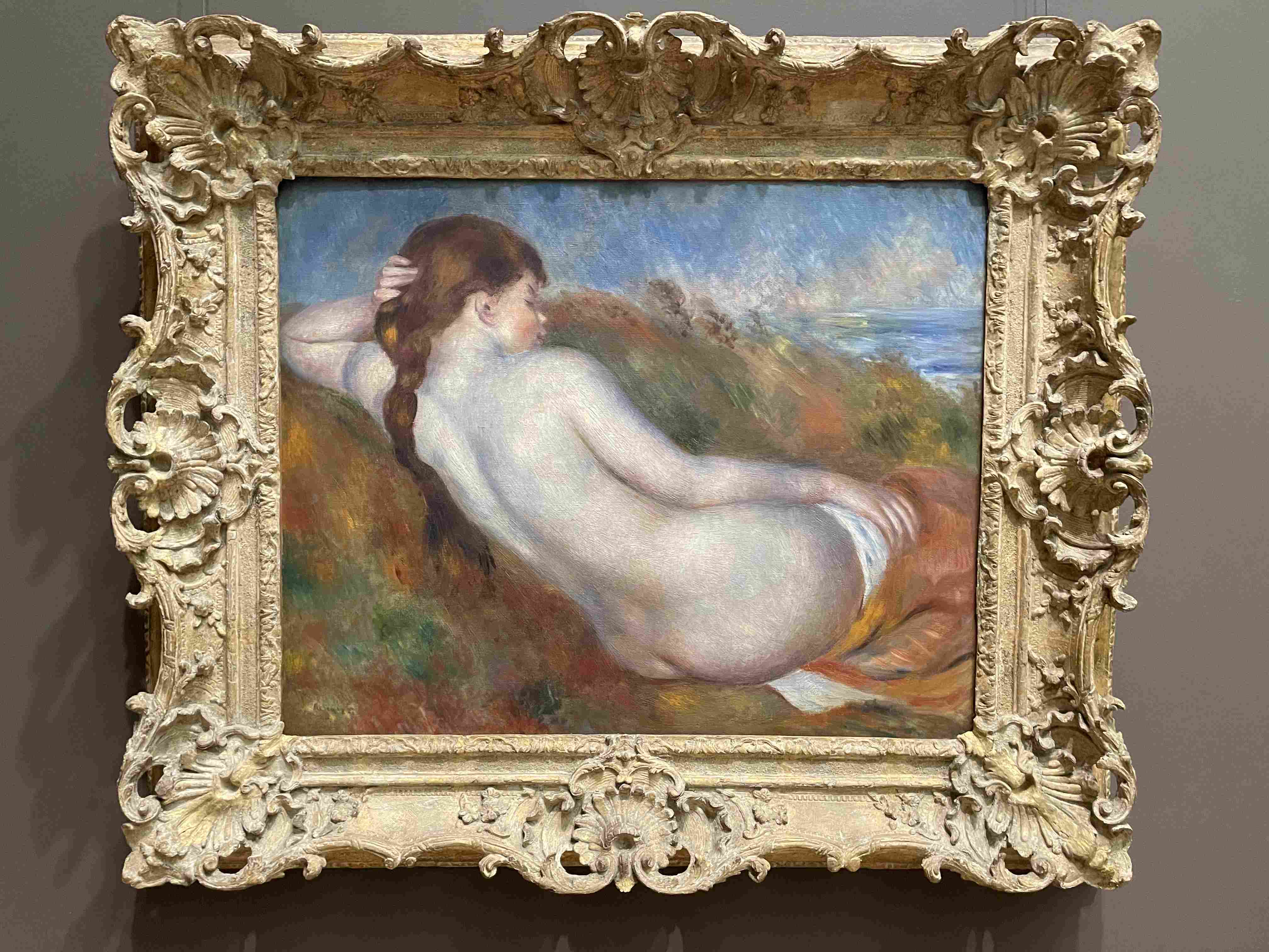 Bather Reclining on a Bank by Pierre-Auguste Renoir (c. 1883)